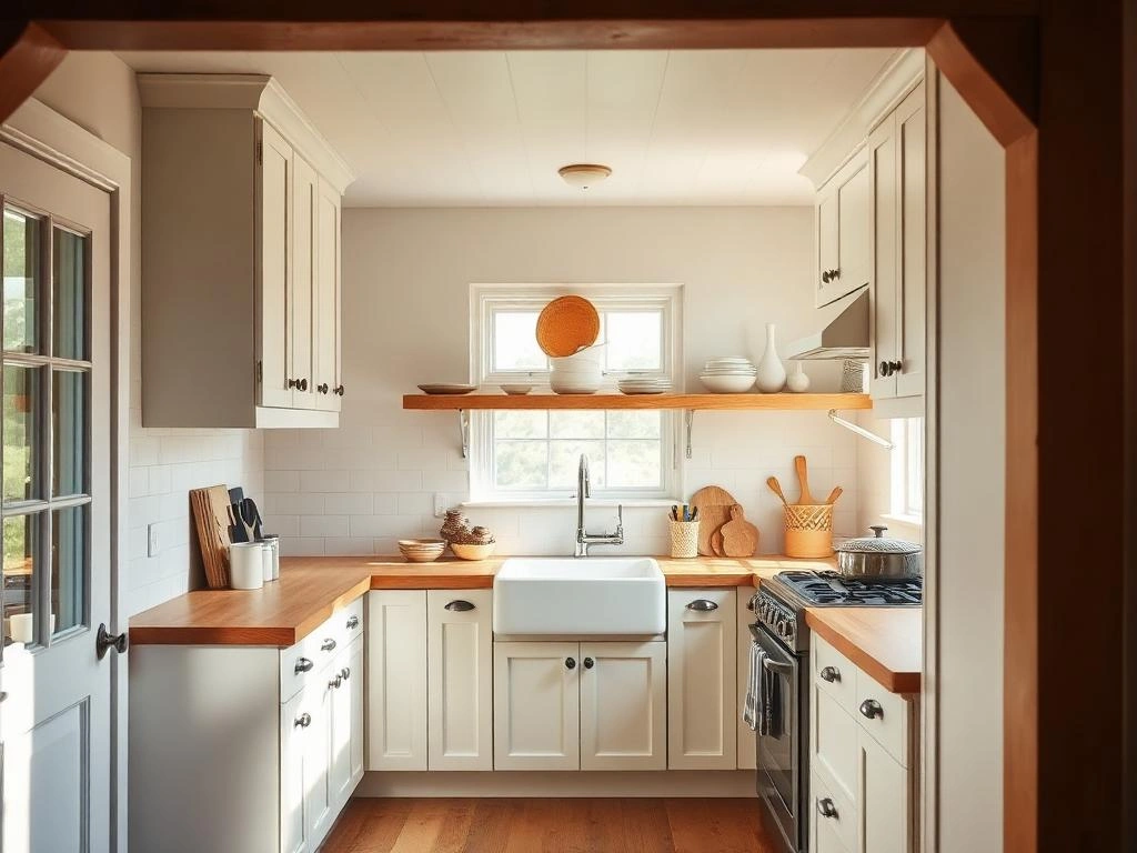 Warm kitchen with practical styling and decorative details