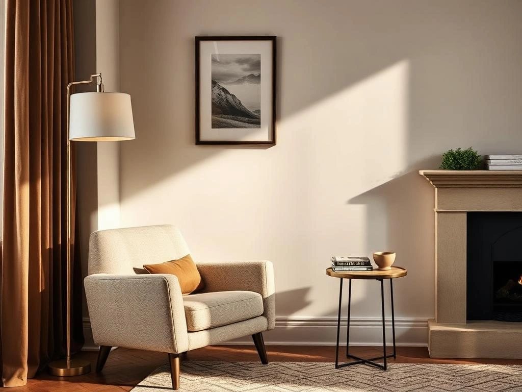 Cozy living room with stylish furniture and decor accents