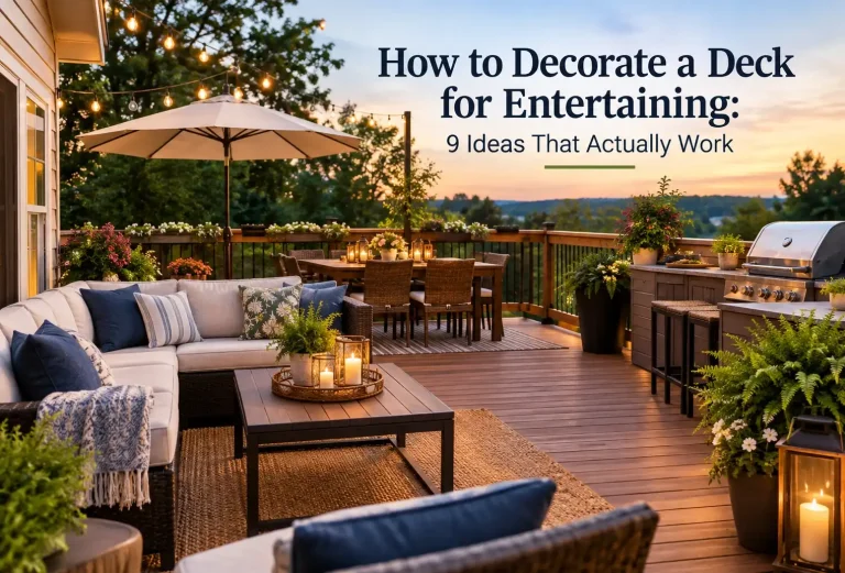 How to decorate a deck for entertaining with seating, lighting, and outdoor decor
