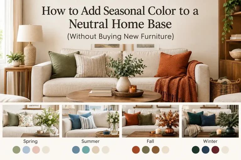Neutral home with seasonal color accents