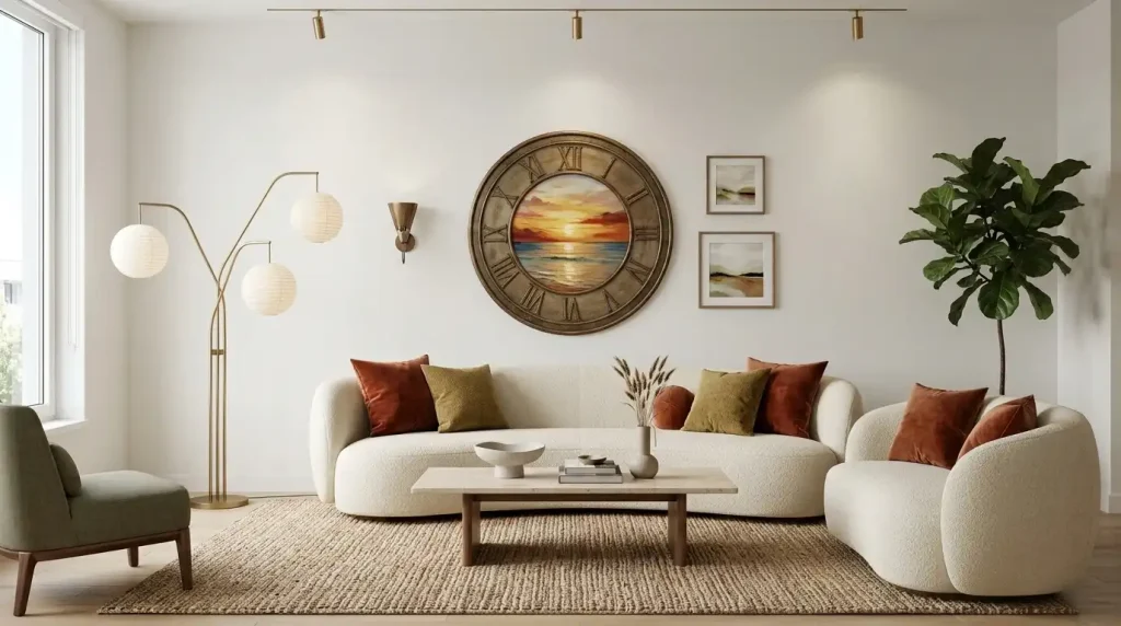 Seating area used as the focal point in a rental living room